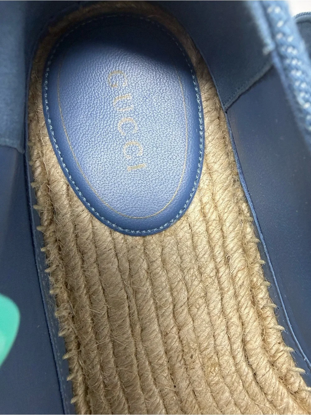 Gucci Denim Blue Embroidered Logo Espadrilles